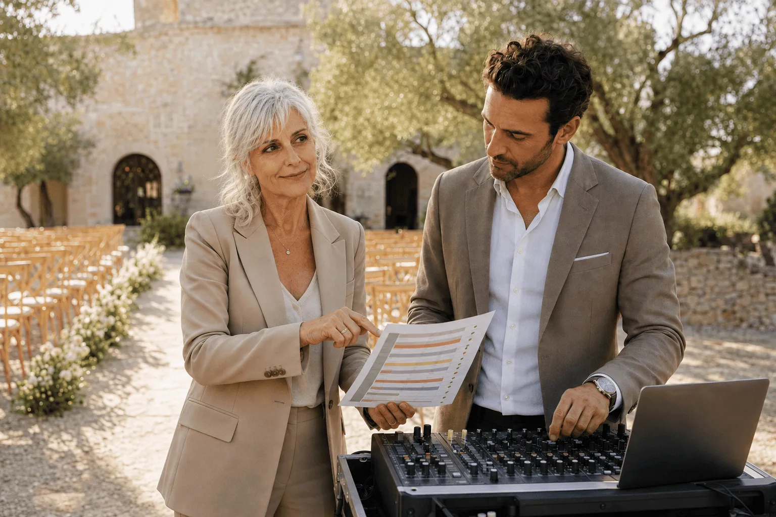 cronograma musical de la ceremonia coordinado entre DJ y maestra de ceremonias